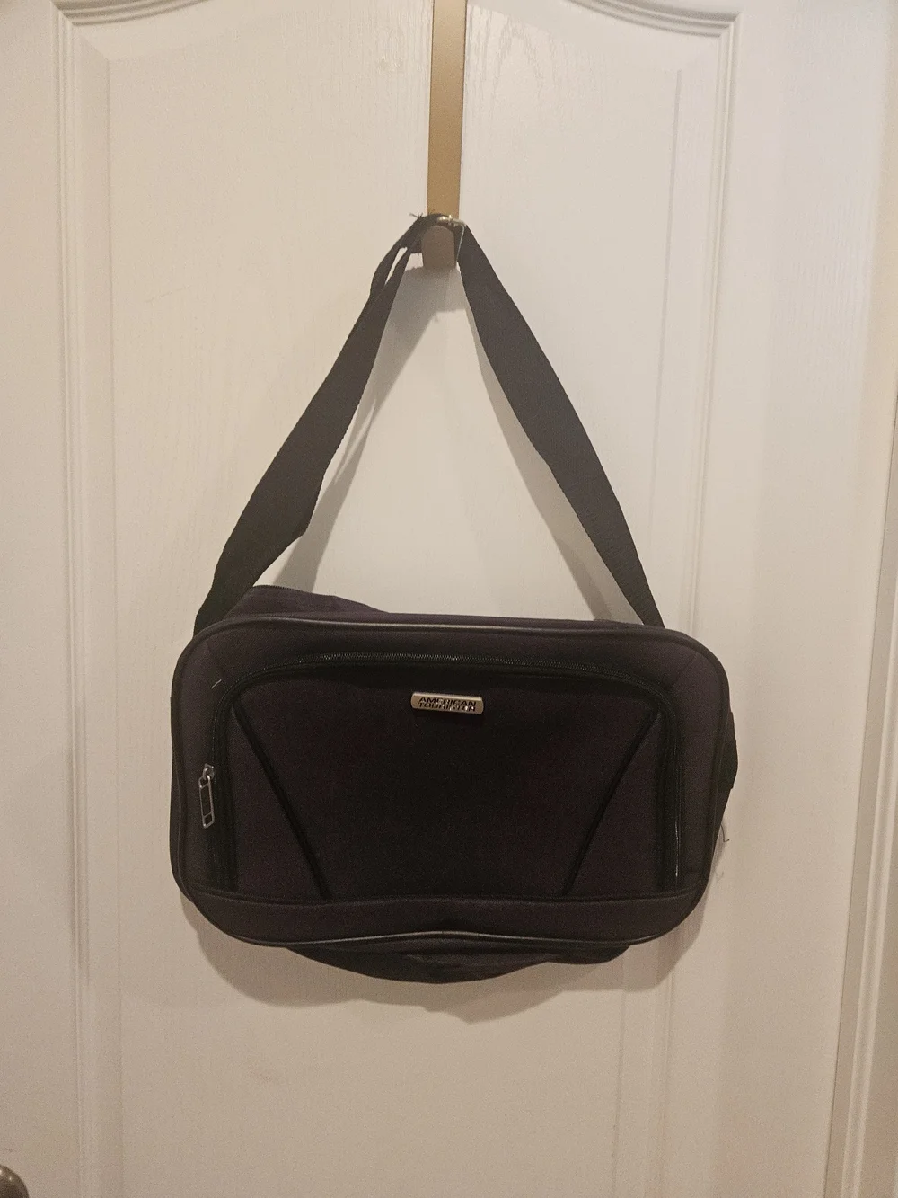 American Tourister Purple Messenger Bag with Black Trim